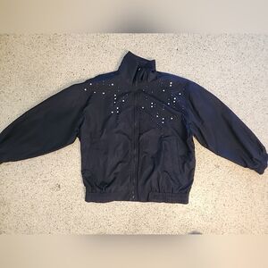 Vintage 80/90s Fuda Sport Women's Jacket windbreaker Rhinestone Bedazzled Sz Med